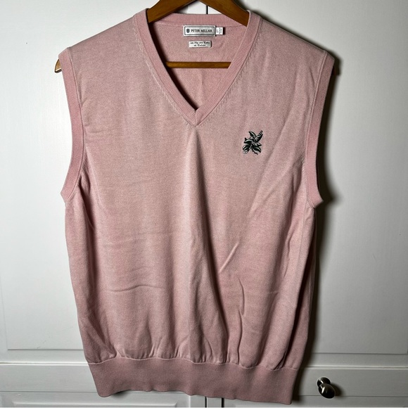 Peter Millar | Men’s | Light Pink | V-Neck Sweater Vest | Golf | Silk/Cashmere L - Picture 1 of 7
